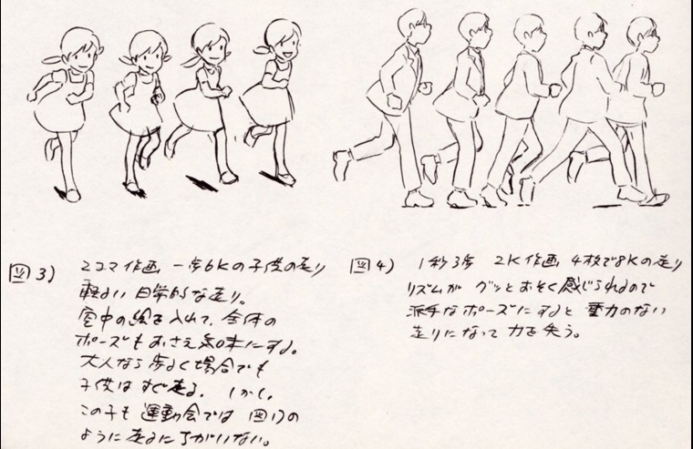 760x493 Hayao Miyazaki's Sketches Showing How To Draw Characters Running