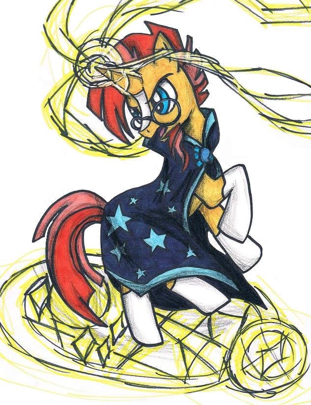 633x825 Sunburst Magic Mlp Drawing By Lizchwan