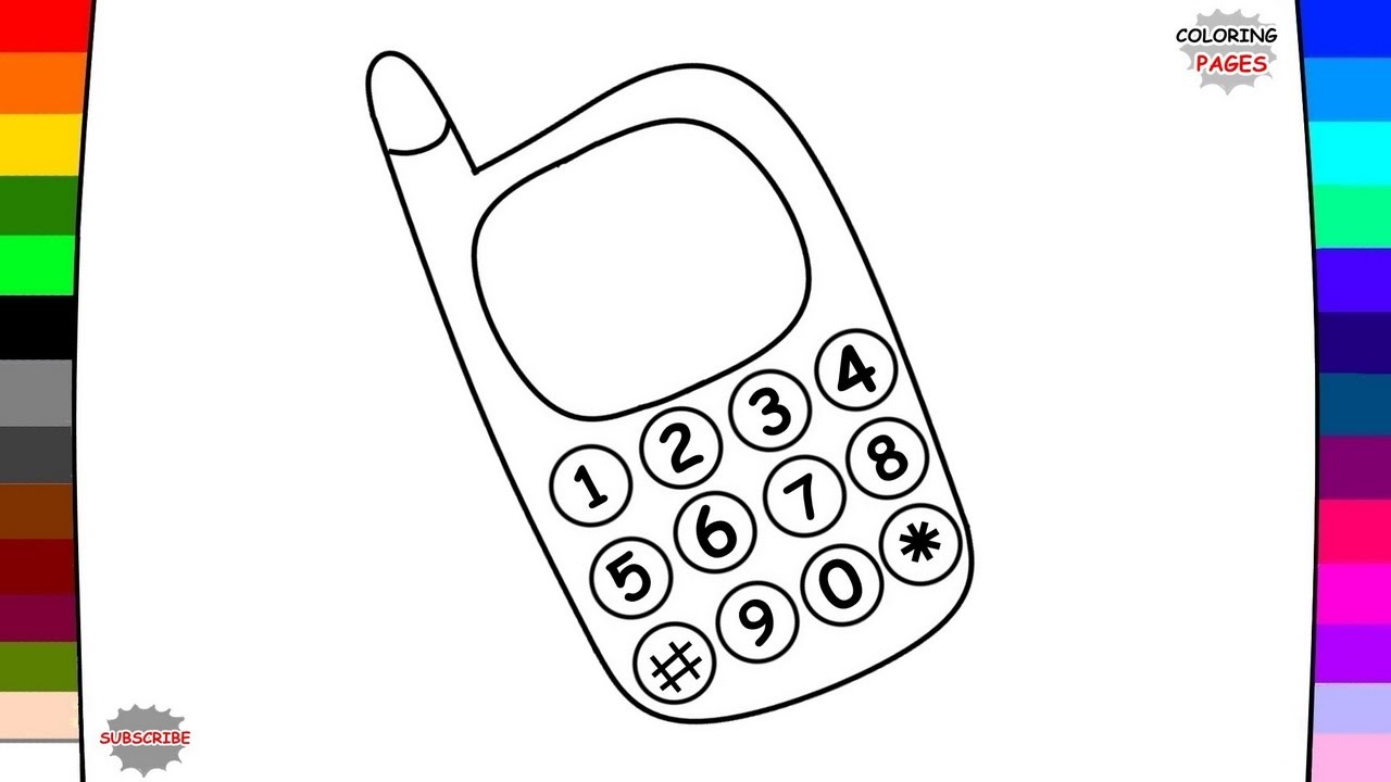 1280x720 Mobile Phone Coloring Page