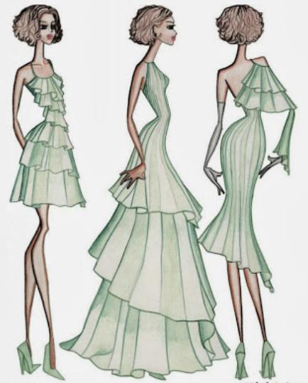 434x539 Fashion Model Drawing