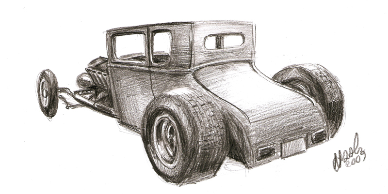 800x401 Ford Model T Hot Rod Sketch By Nozols