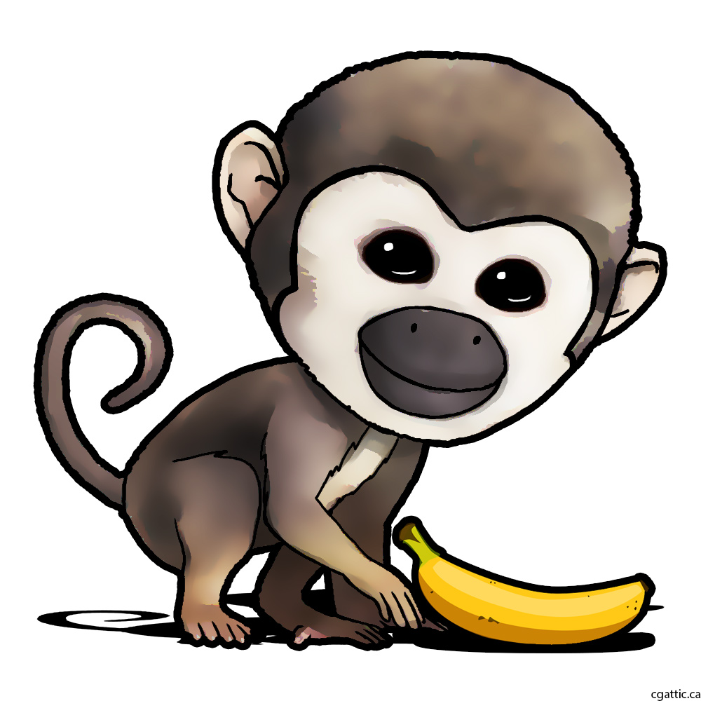 1000x1000 Monkey Cartoon Drawing In 4 Steps With Photoshop