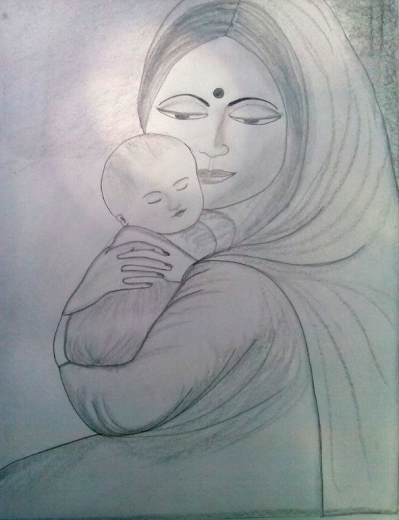 Mom And Baby Drawing at GetDrawings | Free download