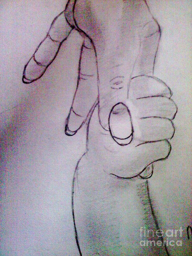 675x900 The Mom And A Child Holding Hands Drawing By Charita Padilla