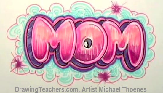 550x314 Mom In Bubble Letters