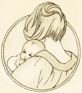 266x300 Free Vintage Clipart Baby, Mother Holding Baby, Antique Baby Book