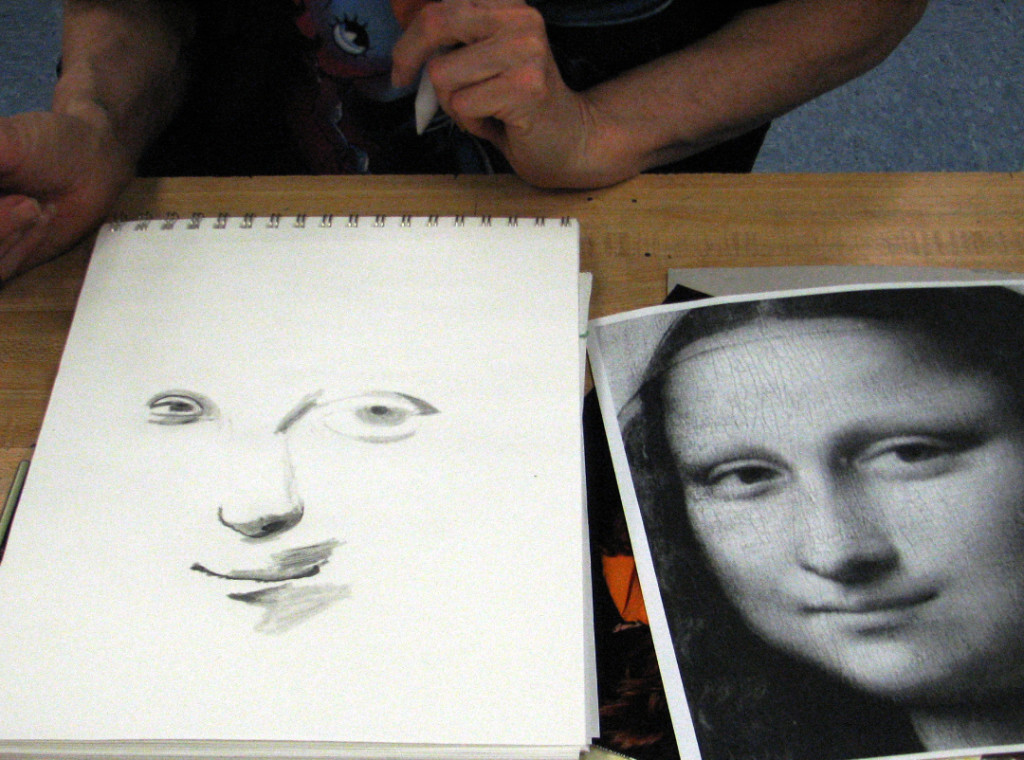 1024x760 These Are The 4th Week Of Drawing Class Warming Up Is Mona Lisa