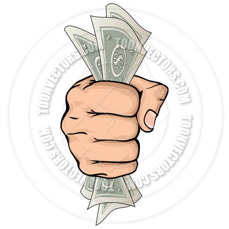 460x460 Hand Holding Money Drawing By Geoimages Toon Vectors Eps