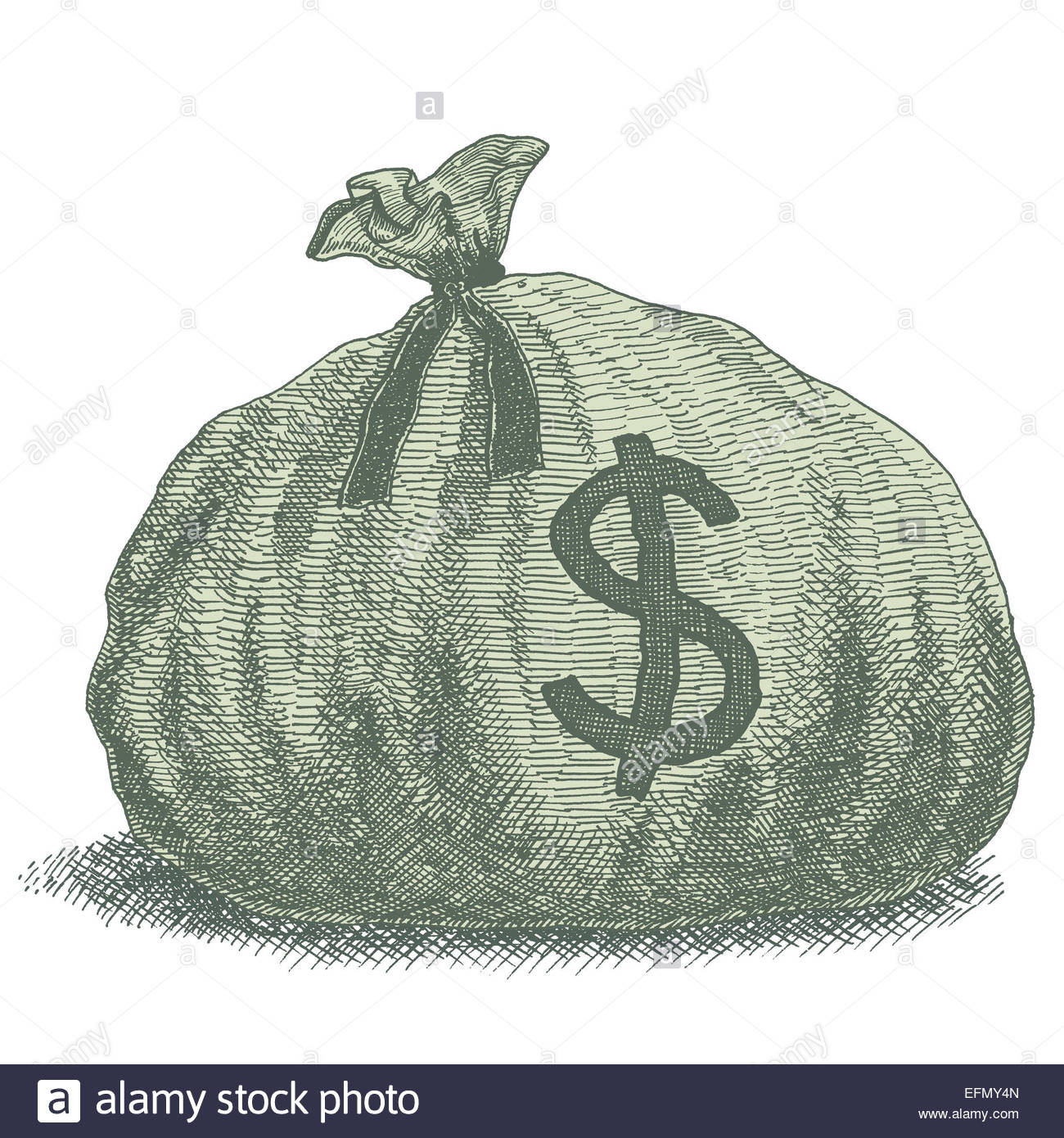 1300x1390 Money Bag Illustration. Old Style Vintage Vector Drawing Of A Sack