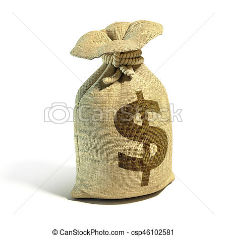 450x470 Money Sack Full Of Dollars With Dollar Sign 3d Rendering Stock