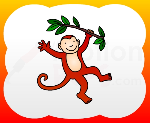 503x415 How2draw4kids How To Draw Monkey For Kids