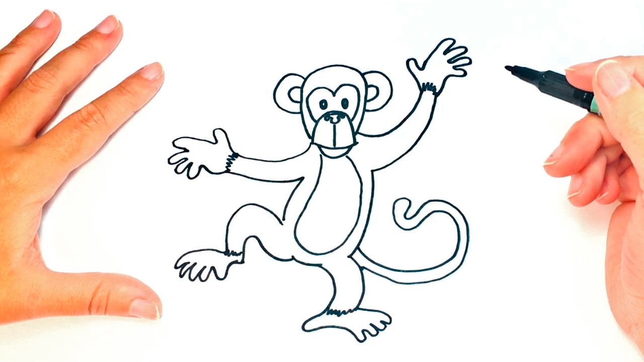 1280x720 How To Draw A Monkey For Kids Monkey Drawing Lesson Step By Step