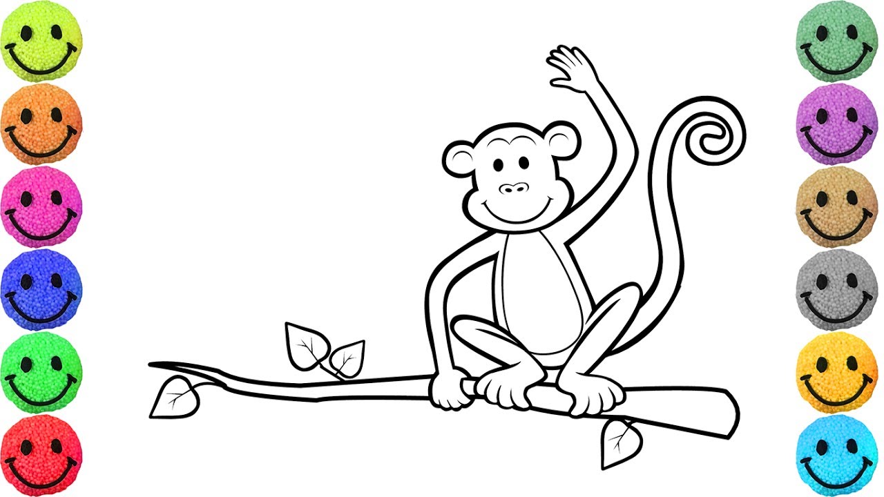 1280x720 Monkey Coloring Pages