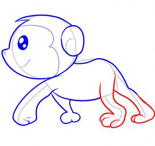 302x284 How To Draw How To Draw A Monkey For Kids