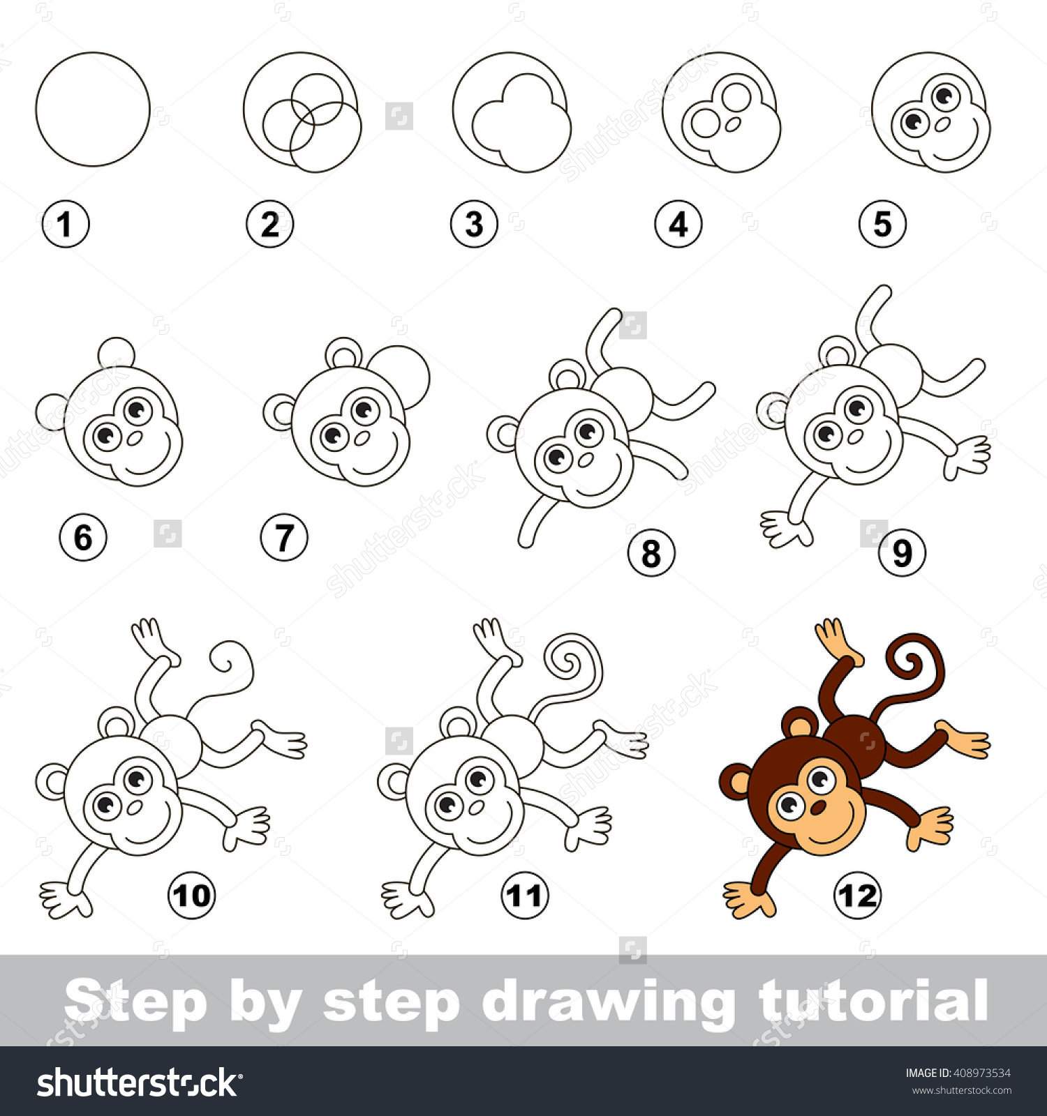 Monkey Drawing Step By Step at GetDrawings | Free download