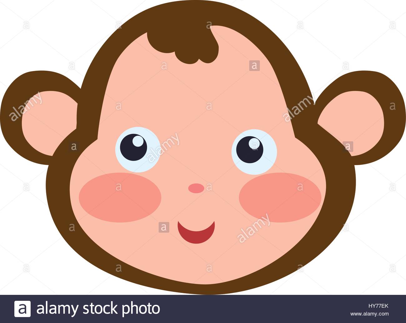 1300x1033 Monkey Cartoon Drawing Head Vector Icon Illustration Stock Vector
