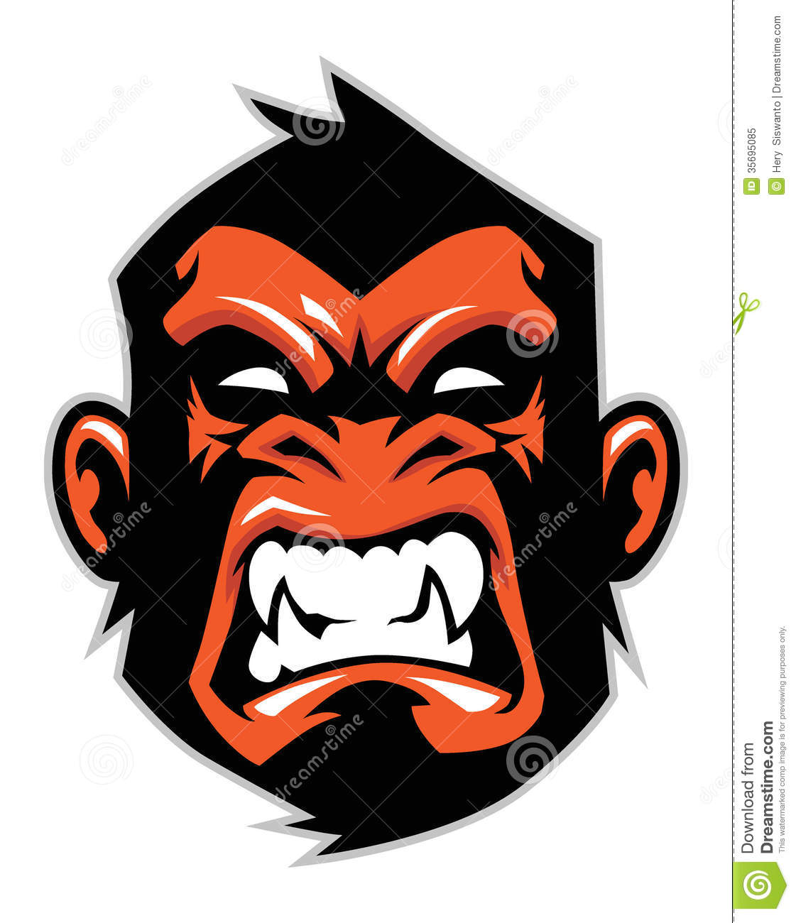 1121x1300 Monkey Head Mascot Vector Suitable As Print T Shirt Etc 35695085