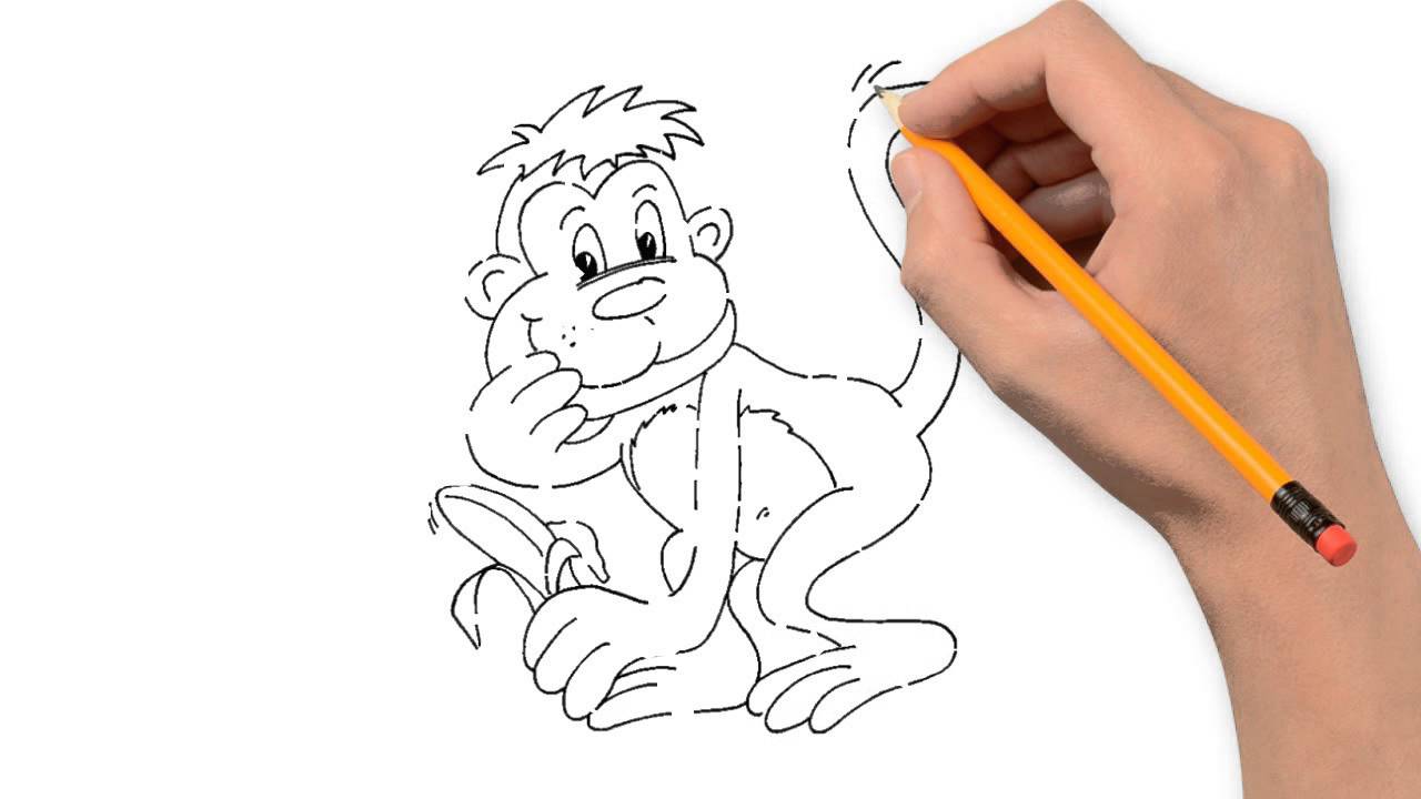 1280x720 Monkey Animals Pencil To Draw Step By Step
