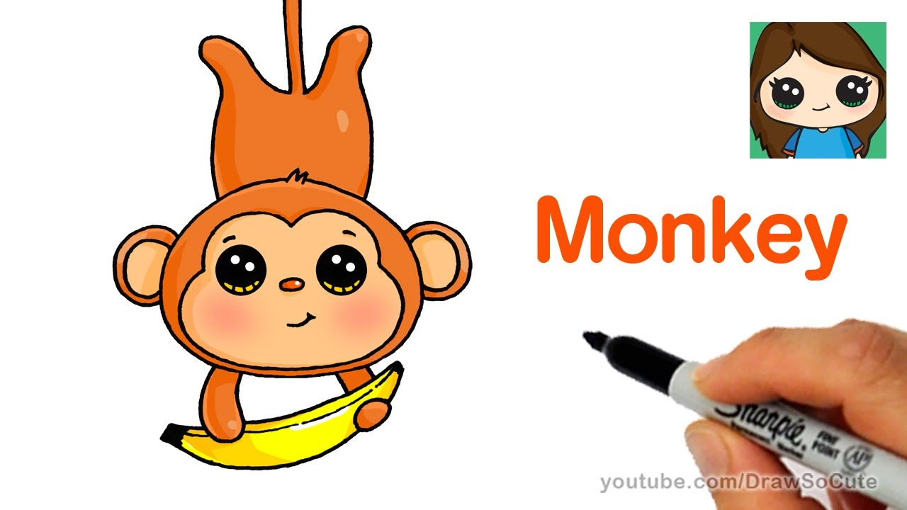 1280x720 Cartoon Monkey Drawing Drawing Of Cartoon Monkey How To Draw
