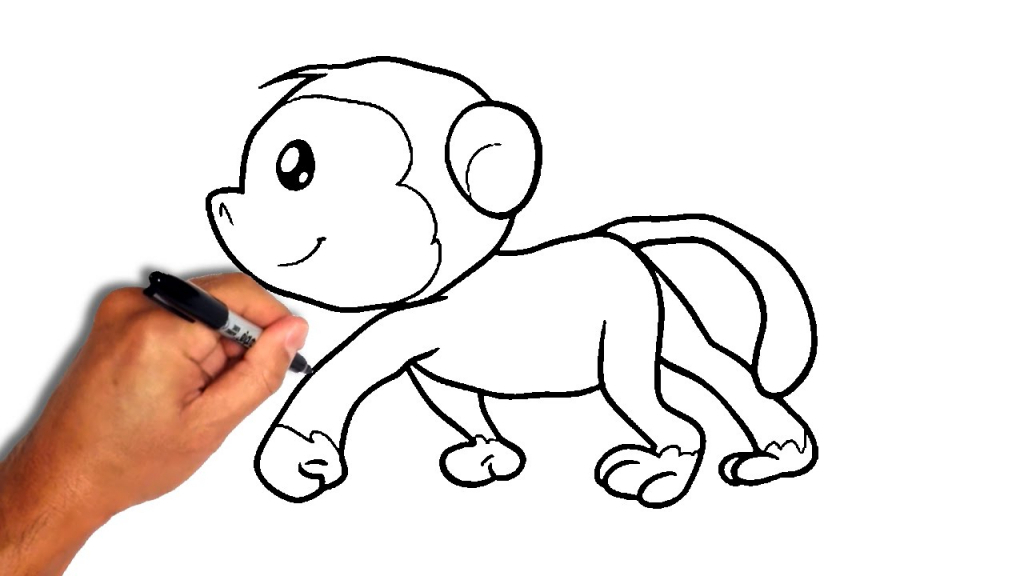 1024x576 Simple Drawing Of Monkey How To Draw A Monkey Simple Youtube