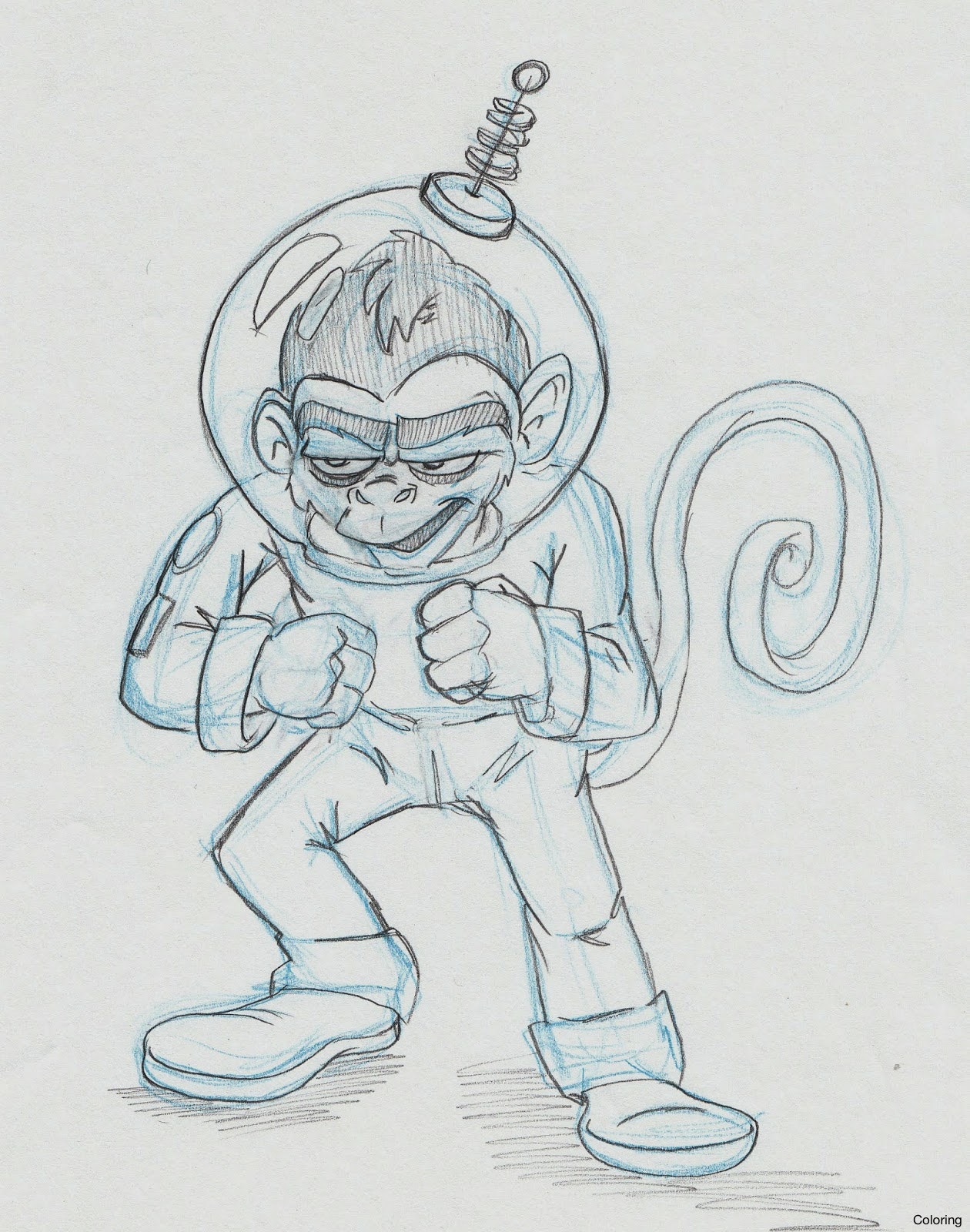 1260x1600 5trkxklpc Drawings Of Monkeys Coloring Cute Baby Monkey 1457480 3f