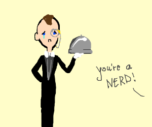 300x250 Sad Butler Humiliated For Wearing A Monocle (Drawing By Desiree