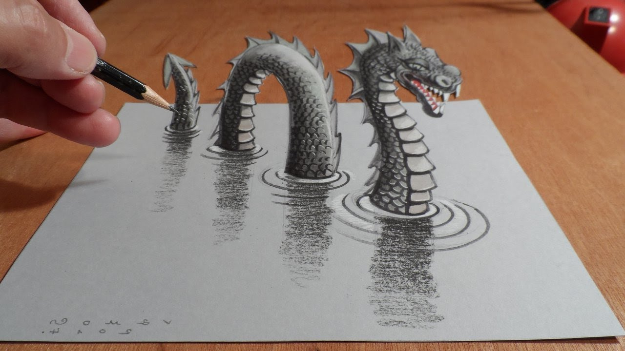 1280x720 3d Drawing Make In Paper How To Draw Monster