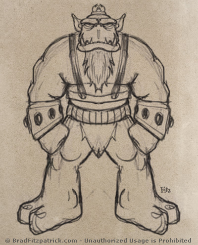 400x496 Giant Troll Monster Drawing
