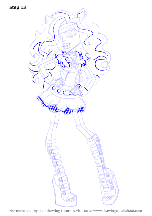 596x842 Learn How To Draw Clawdeen Wolf From Monster High (Monster High