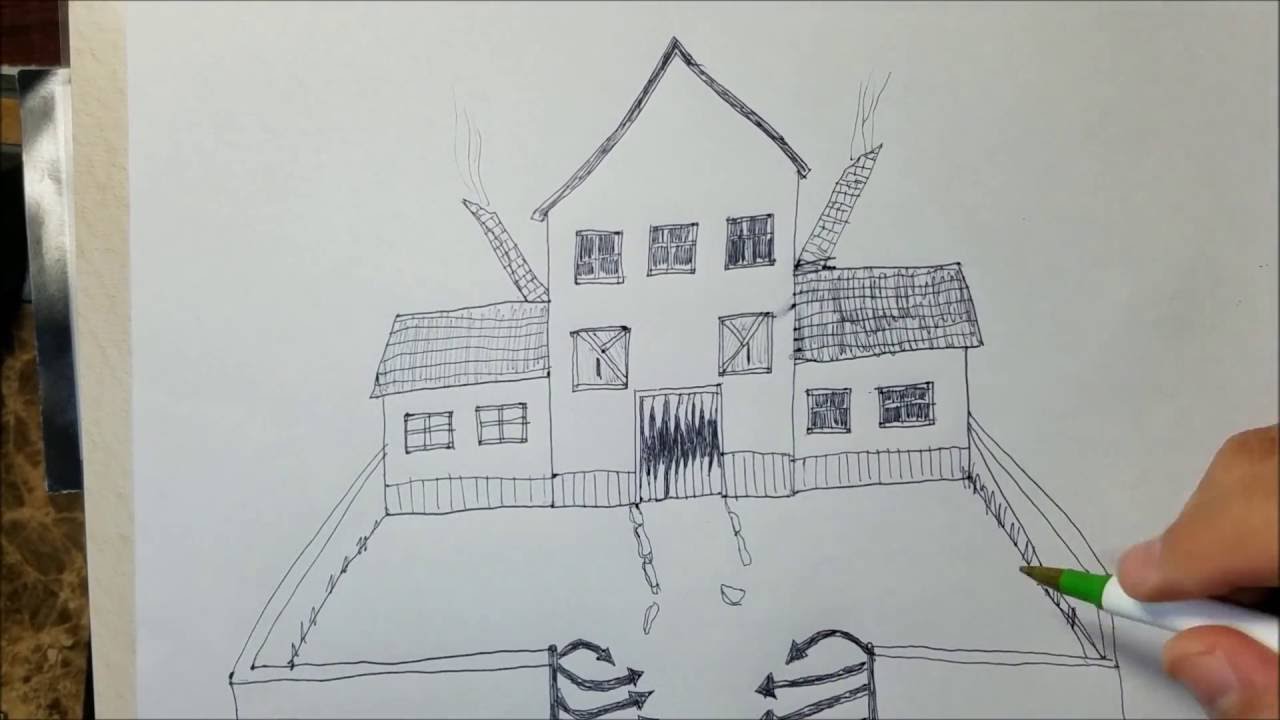 1280x720 Drawing A Monster Housedibujando Una Casa Monstruo