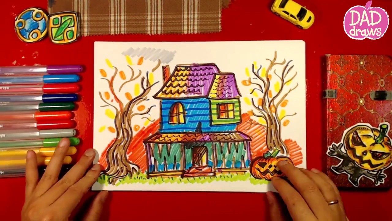1280x720 How To Draw A Monster House On Halloween