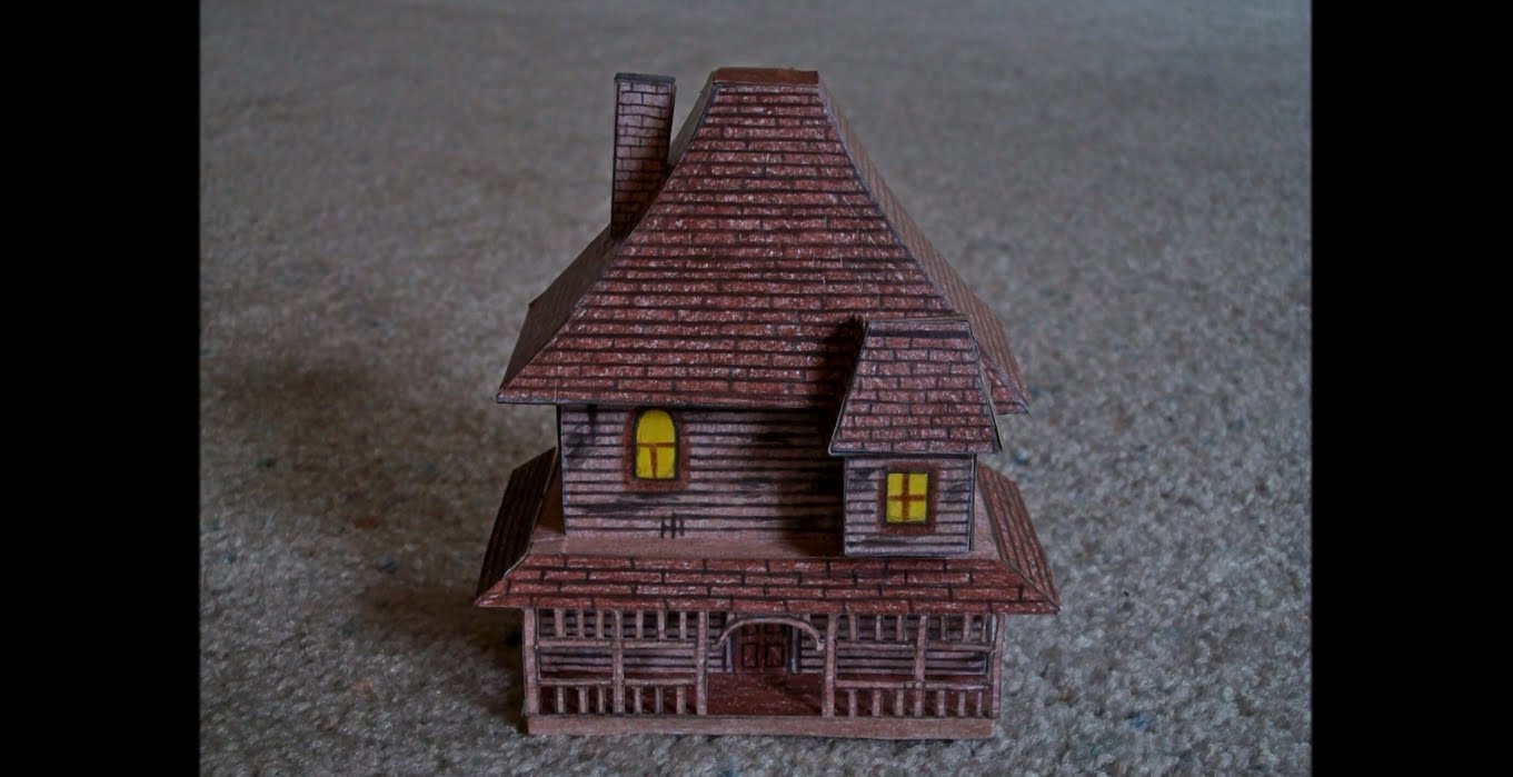 1361x699 Paper Model Of The House From The Movie Monster House
