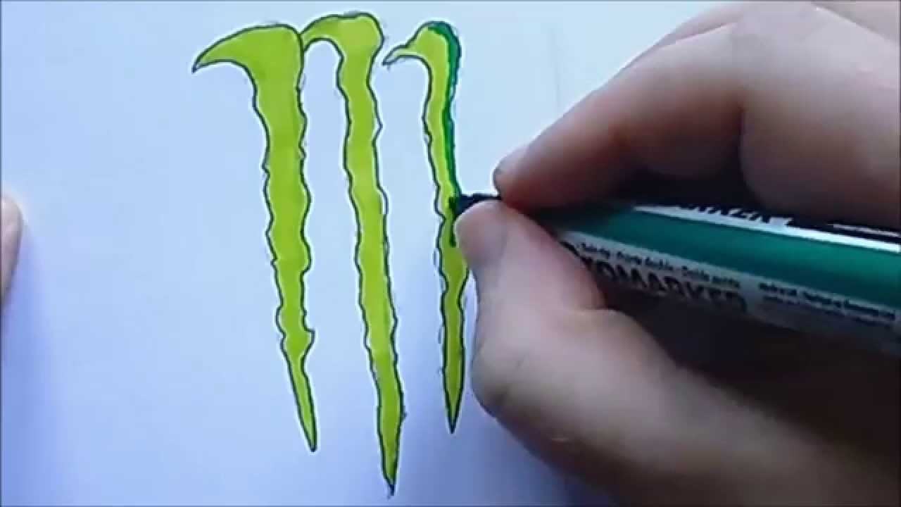1280x720 How To Draw Monster Energy Logo