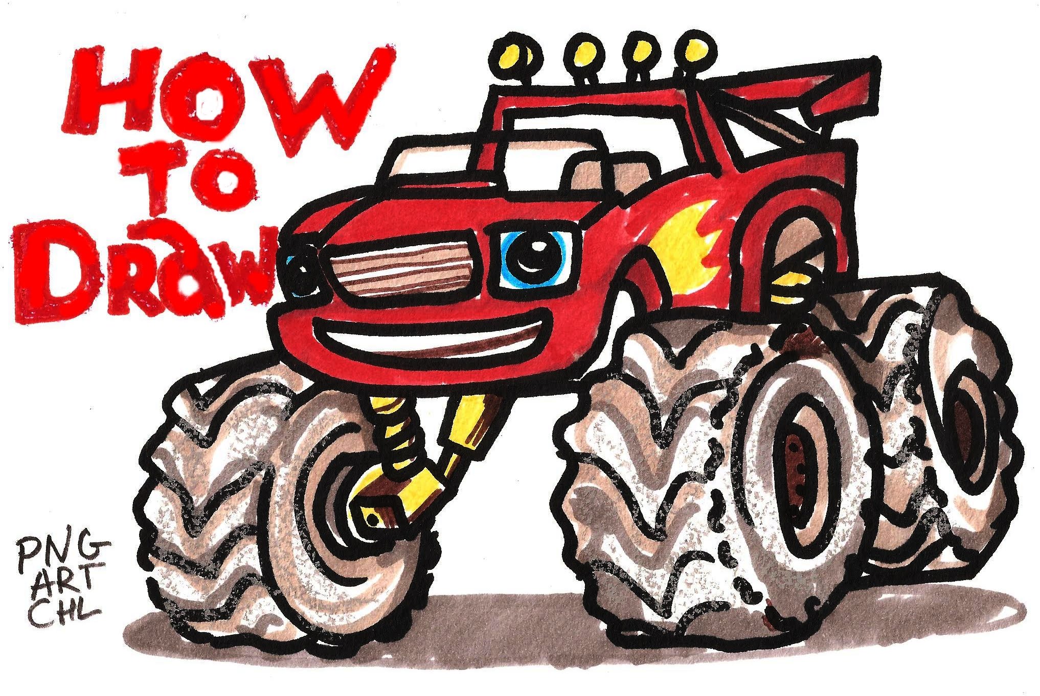 2034x1363 How To Draw Blaze From Blaze And The Monster Machines