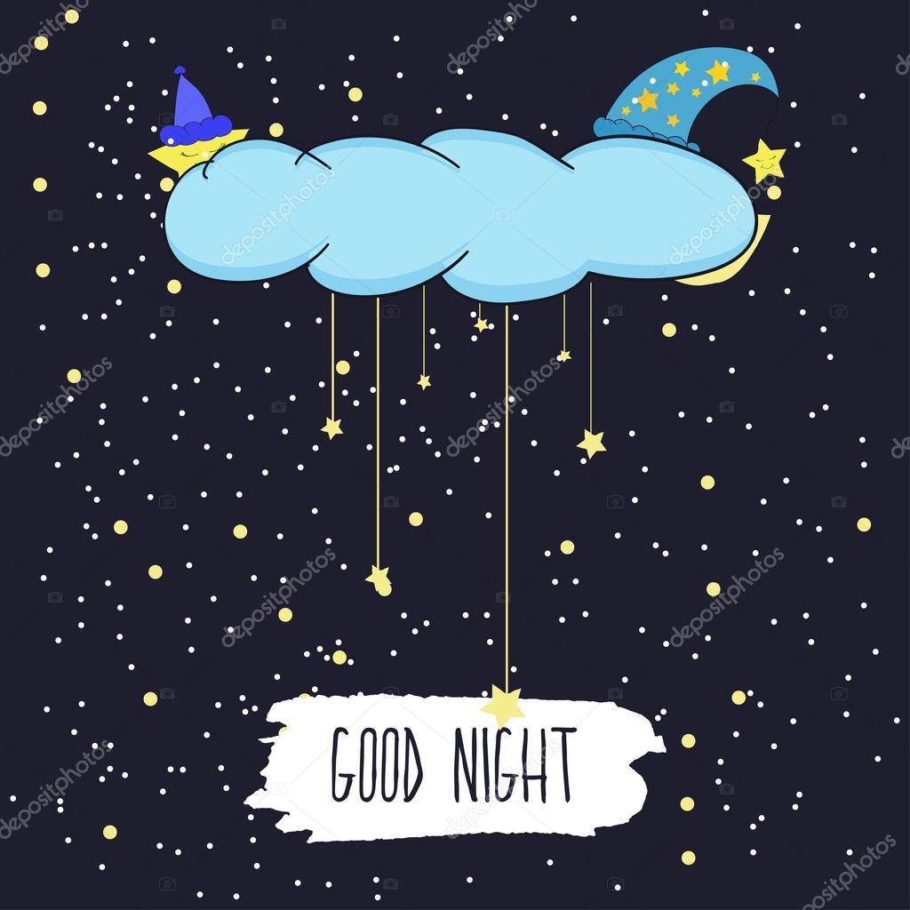 1024x1024 Cartoon Illustration Of Hand Drawing Of A Smiling Moon And