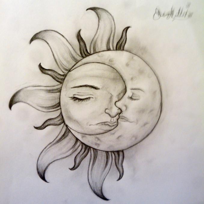 679x680 Sun And Moon. Nature. Drawings. Pictures. Drawings Ideas For Kids