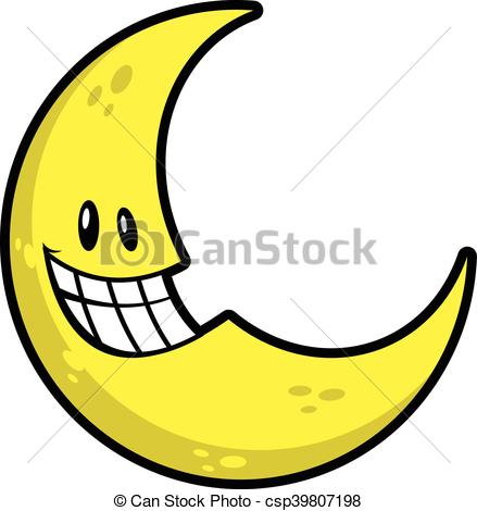 439x470 Moon Smiling Cartoon Vector Illustration Eps Vectors