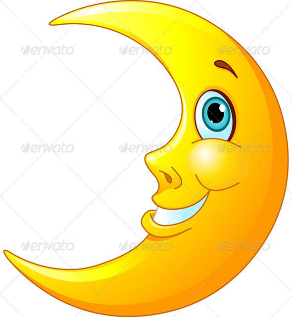 590x641 Smiling Moon Emotion Faces, Face Fun And Icon Illustrations