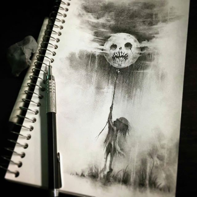 640x640 The Moon Pencil Drawing