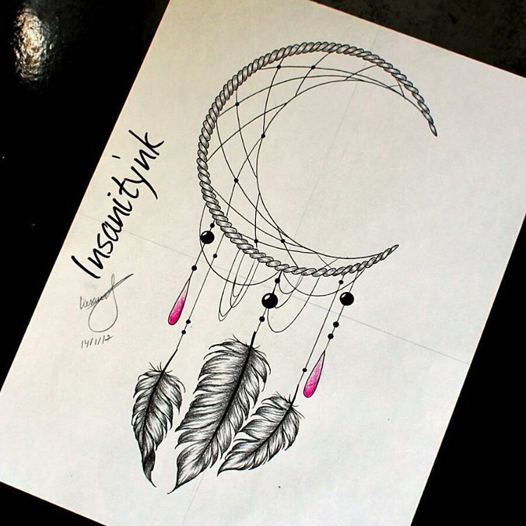 750x749 Moon Dreamcatcher Tattoos Moon Dreamcatcher, Moon
