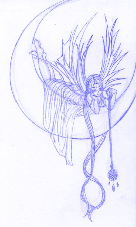 450x749 Moon Fairy Tattoo Sketch By Lotuspie