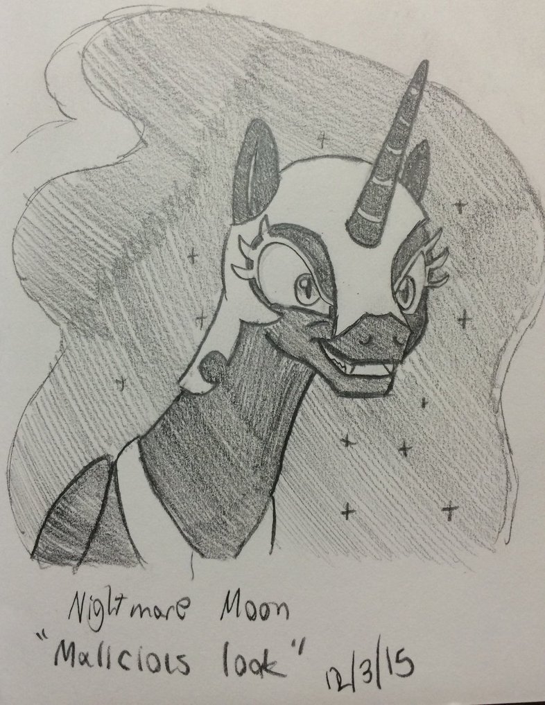 786x1017 Nightmare Moon's Evil Face (Sketch) By Koolfrood