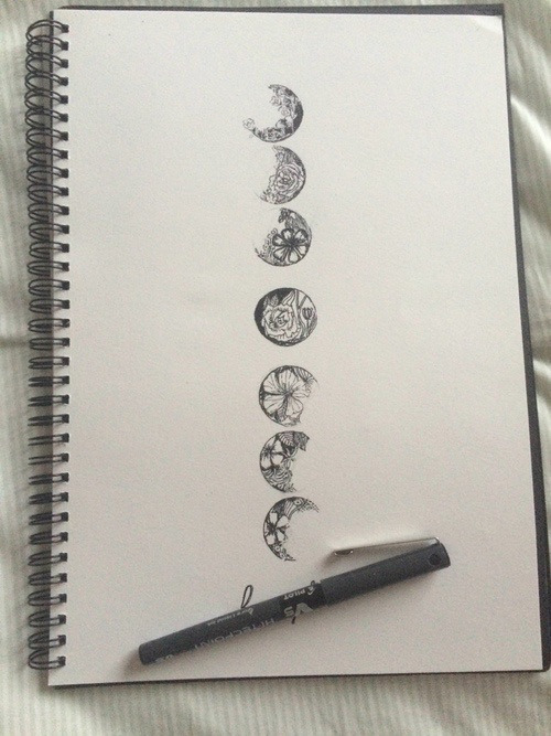 500x667 Moon Phases Drawings Tumblr