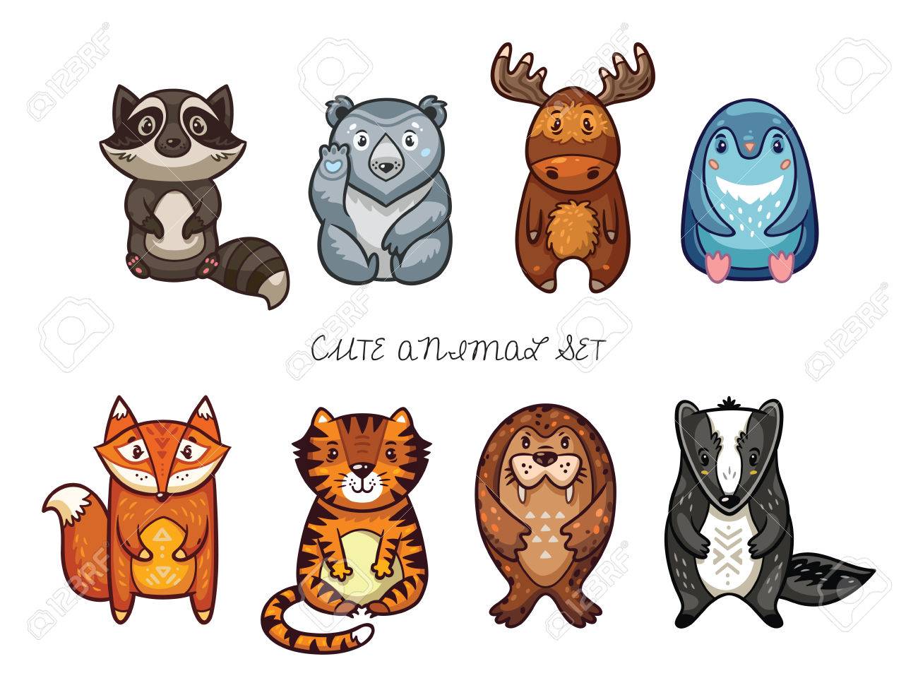 1300x984 Vector Illustration Of Animal. Funny Cartoon Animals