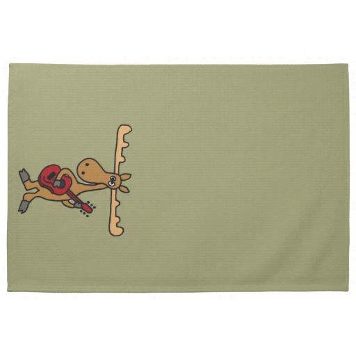 512x512 Xx Funny Moose Playing Guitar Cartoon Towels Funny Moose