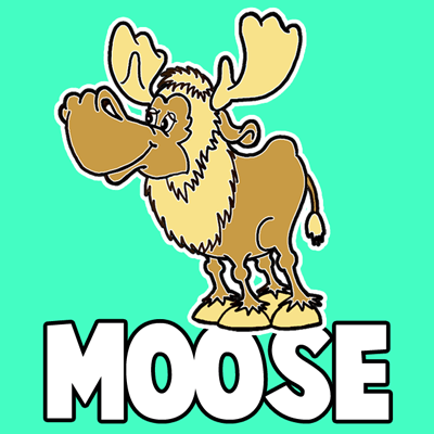 400x400 How To Draw A Cartoon Moose With Step By Step Lesson
