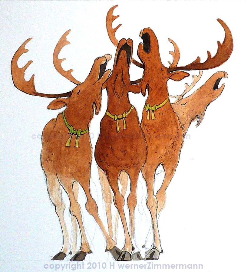 819x899 4th Day Of Christmas Drawing Moose Word From Werner