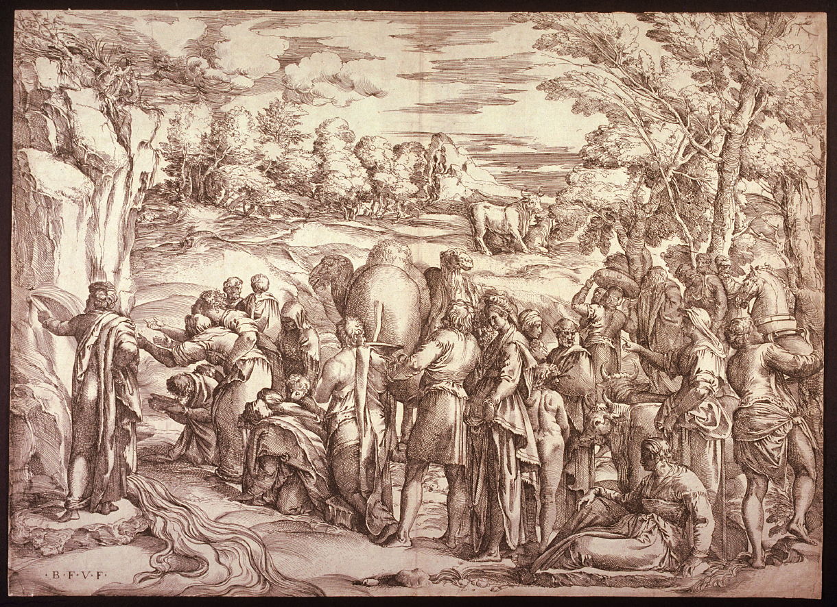 1220x886 Moses Drawing Water From The Rock