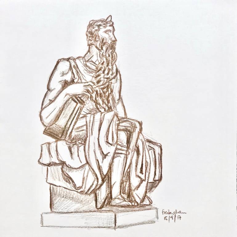 770x770 Saatchi Art Moses Drawing By Roger A Freiburghaus