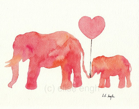 570x450 Mom And Baby Elephant Heart Clipart